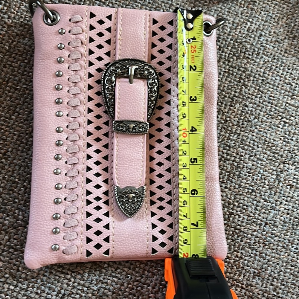 American Bling pink purse with western details and removable strap - Picture 5 of 8